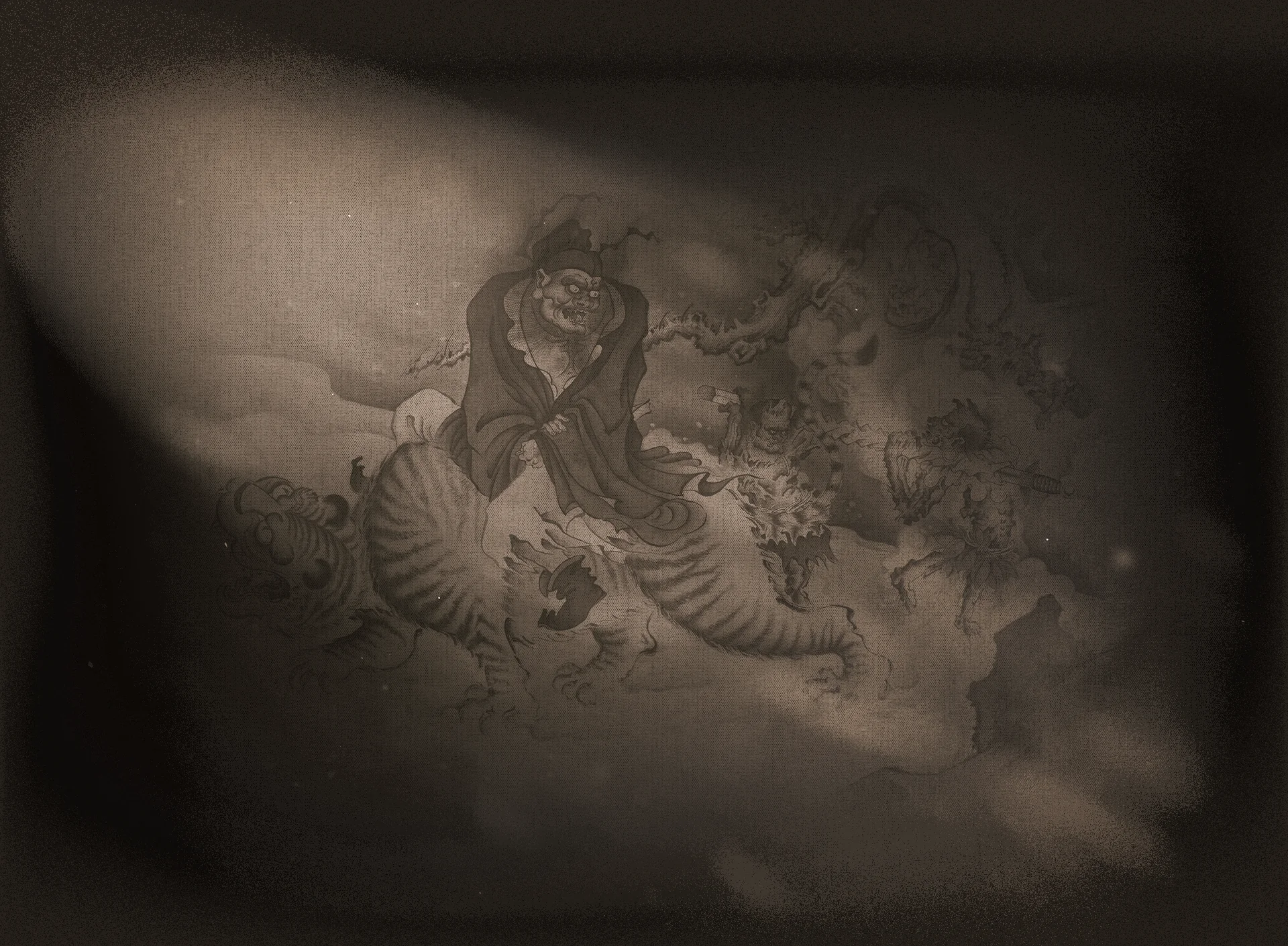 Official monochrome Black Myth Zhong Kui project artwork
